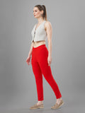 Straight Pants For Kurtis (Red)
