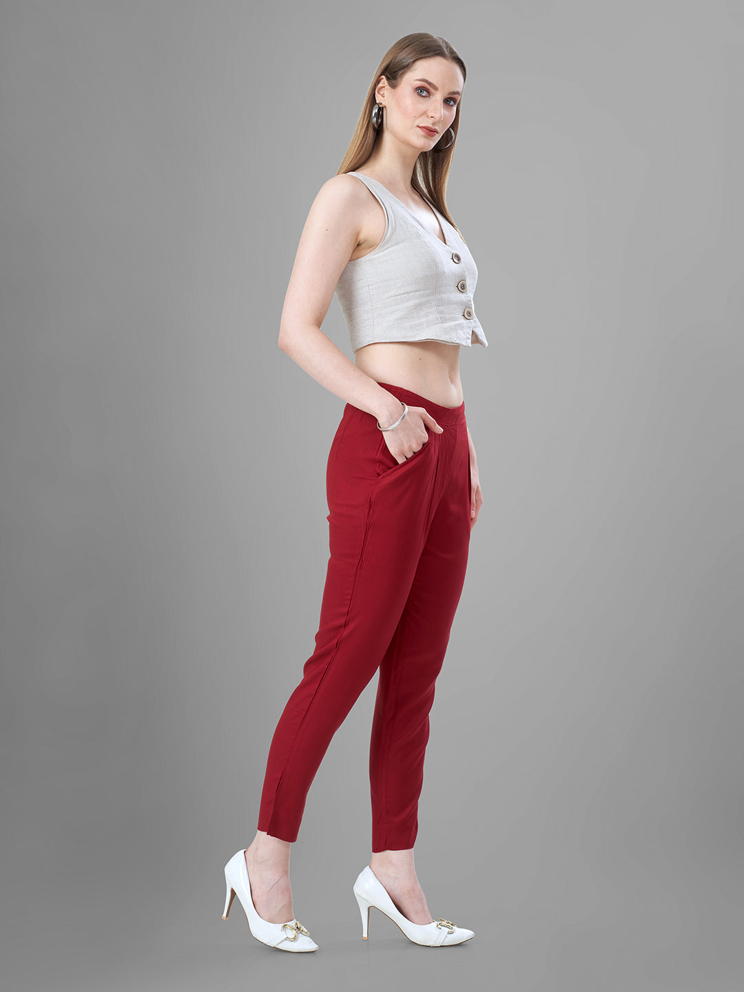 Maroon Trendy straight Kurti Pants for Women online shop now