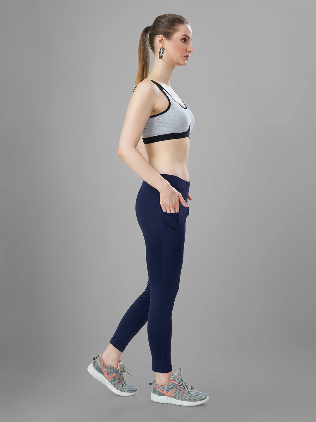 Navy Blue Gym Tights for Women Online | Tittli