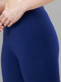 Ankle Length 4-Way Stretchable Lycra Cotton Gold Bio Wash Leggings (Dark Blue)