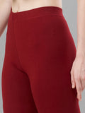 Ankle Length 4-Way Stretchable Lycra Cotton Gold Bio Wash Leggings (Maroon 1)