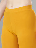 Ankle Length 4-Way Stretchable Lycra Cotton Gold Bio Wash Leggings (Mustard)