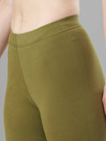 Ankle Length 4-Way Stretchable Lycra Cotton Gold Bio Wash Leggings (Mehndi)