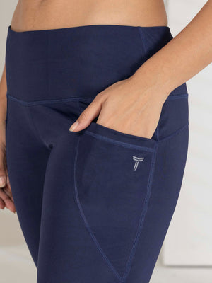 Buy Gym Tights For Women Online | Comfort & Style | Tittli (Navy Blue)