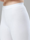 Ankle Length 4-Way Stretchable Lycra Cotton Gold Bio Wash Leggings (White)