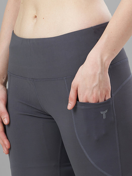 Grey Gym Tights for Women Online closer look