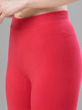 Ankle Length 4-Way Stretchable Lycra Cotton Gold Bio Wash Leggings (Tomato Red)