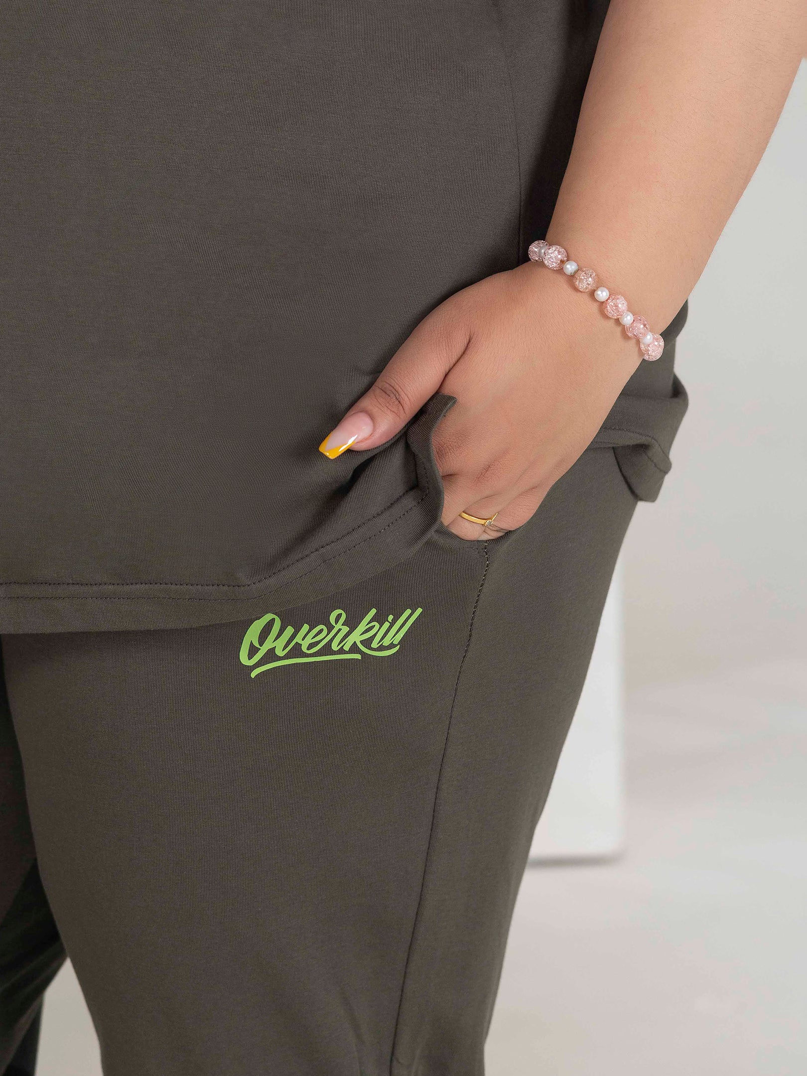 Premium Night Suit Plus Size For Ladies (Olive)