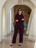 Rayon Dobi Shirt And Pant Co-Ord Set (Wine)