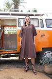 Exclusive Western Wear V Neck Cotton Fabric with Astar Dress (Brown)