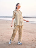 Frail Designed & Collared Tunic And Palazzo Style Trousers Co-Ord Set (Skin)