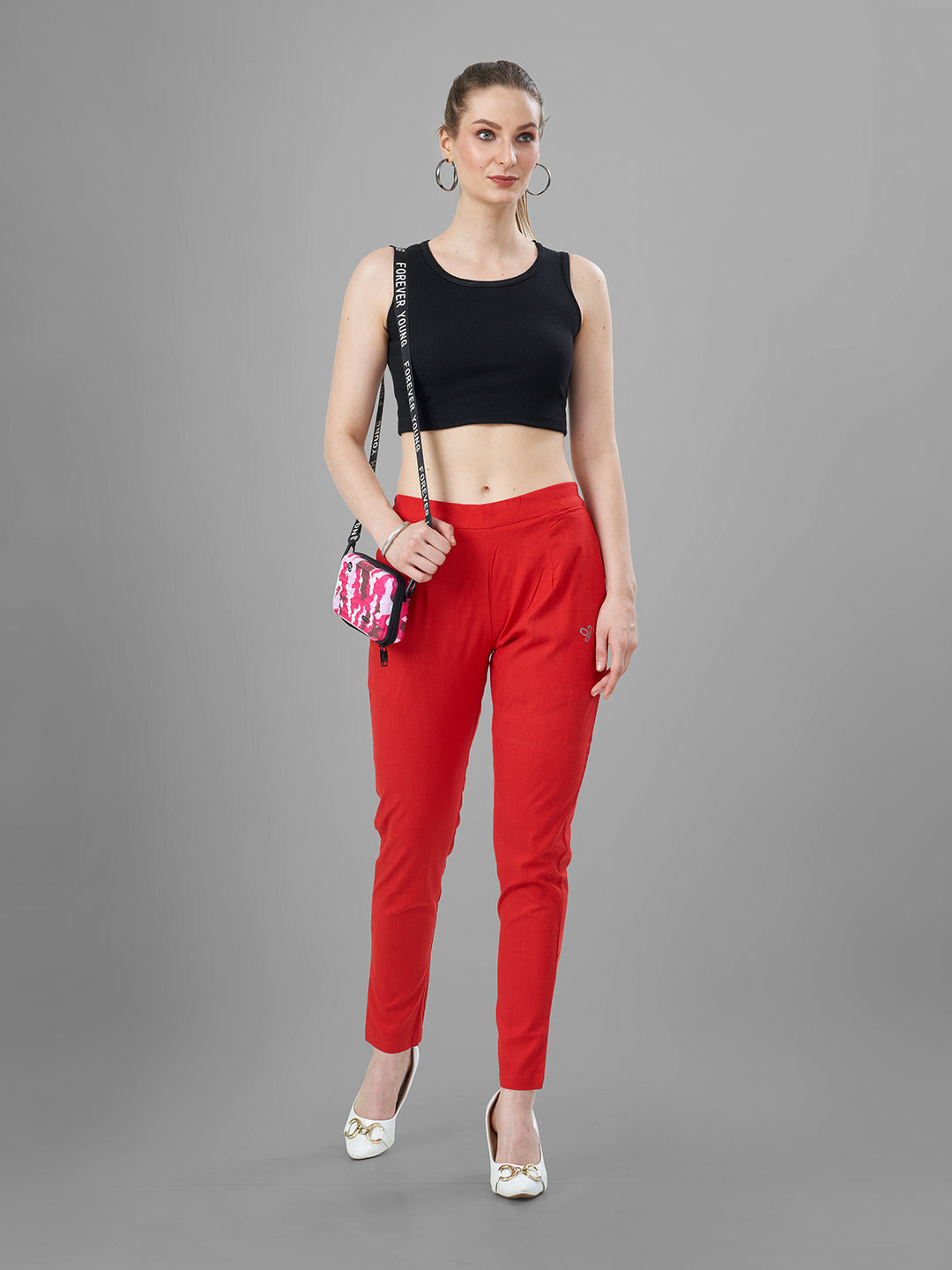Buy Casual Pants for Women in red online | Tittli