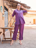 Frail Designed & Collared Tunic And Palazzo Style Trousers Co-Ord Set (Onion)
