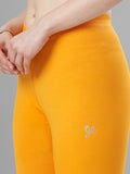 Ankle Length 4-Way Stretchable Lycra Cotton Gold Bio Wash Leggings (Yellow)