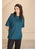 Oversized Cotton T-Shirt For Women (Airforce)