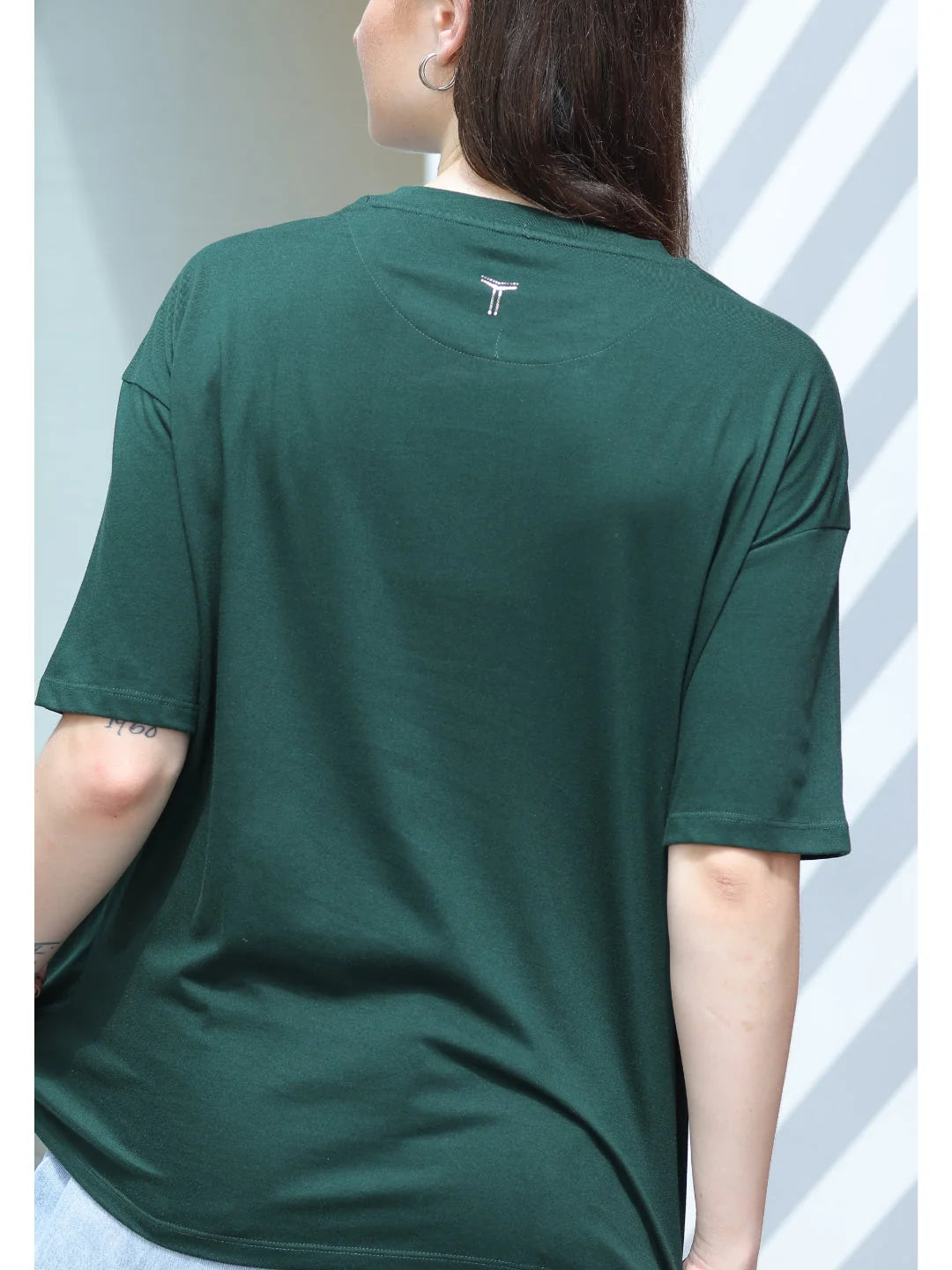 B.green  Oversized t shirt for women back view 