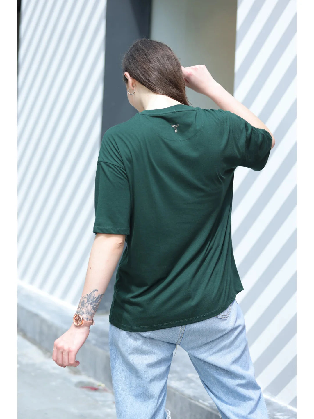 B.green  Oversized t shirt for women full back view 
