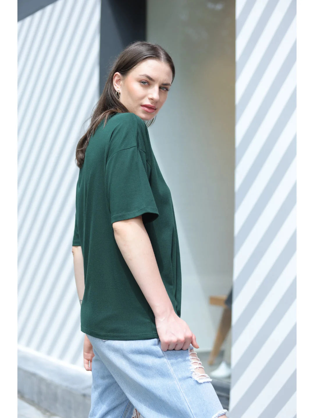 B.green  Oversized t shirt for women online India side view