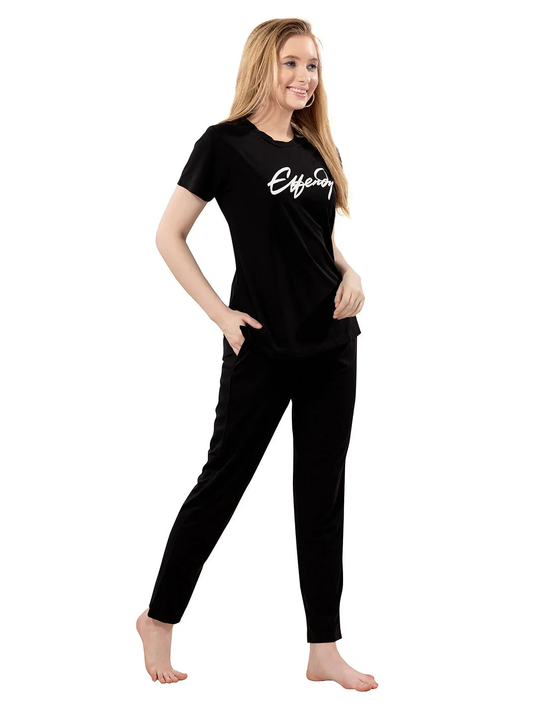 Black pajama t-Shirt night dress for girls online