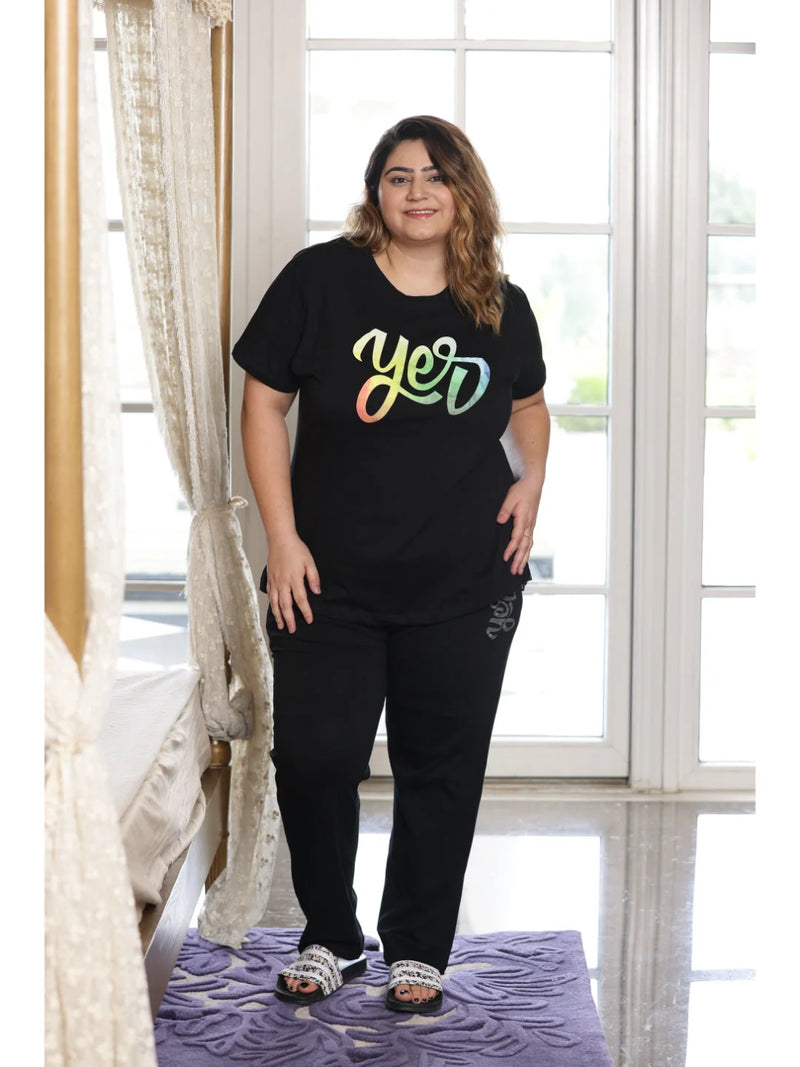 Black plus size night suits for ladies online 