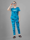 Tie & Dye Night Suit For Women (Blue)