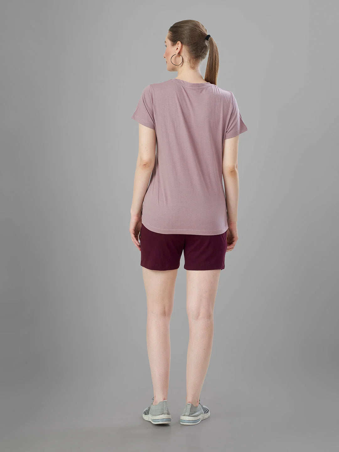 Bronze Cotton Short Night Suit for Women Back side