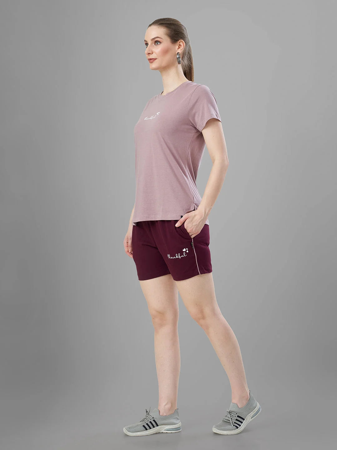 Bronze Cotton Short Night Suit for Women online Left Side