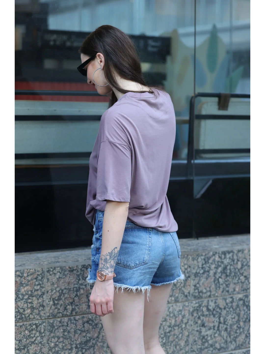 Bronze Oversized t shirt for women back view Tittli