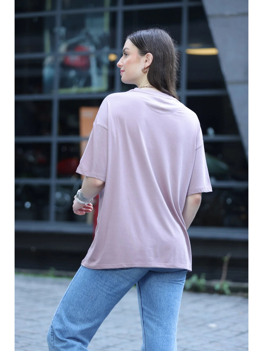 Bronze Oversized t shirt for women back view 
