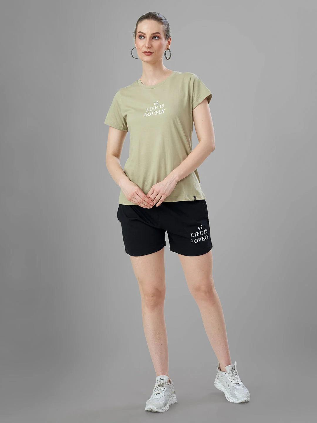 Camel Cotton Short Night Suit for Women 