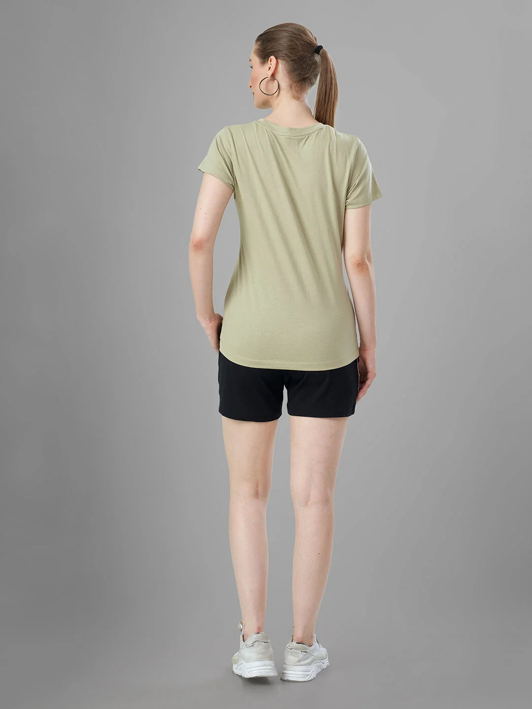 Camel Cotton Short Night Suit for Women Back View