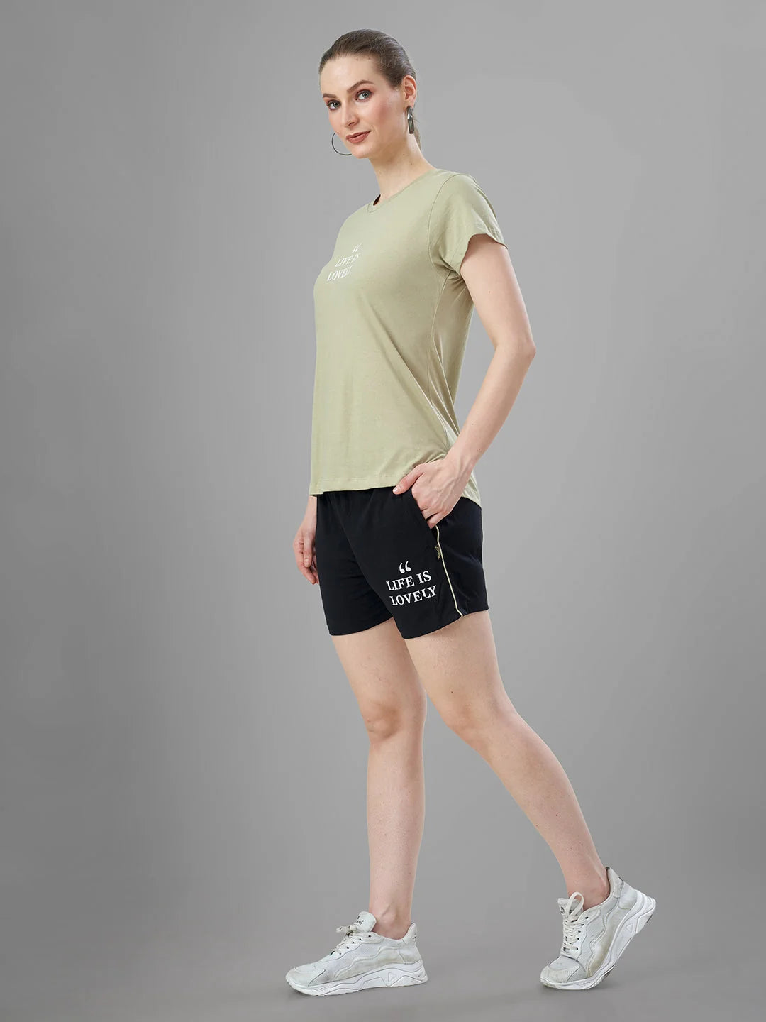 Camel Cotton Short Night Suit for Women Tittli