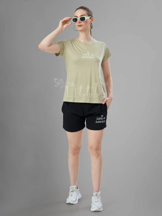 Camel Cotton Short Night Suit for Women online