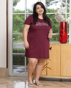 Everyday Comfort Plus Size Long T-Shirt (Wine)