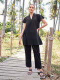 Plain Collard Co-Ord Set (Black)