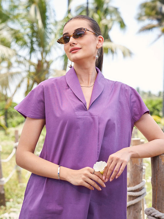 Collard Co Ord Set for Women in Onion