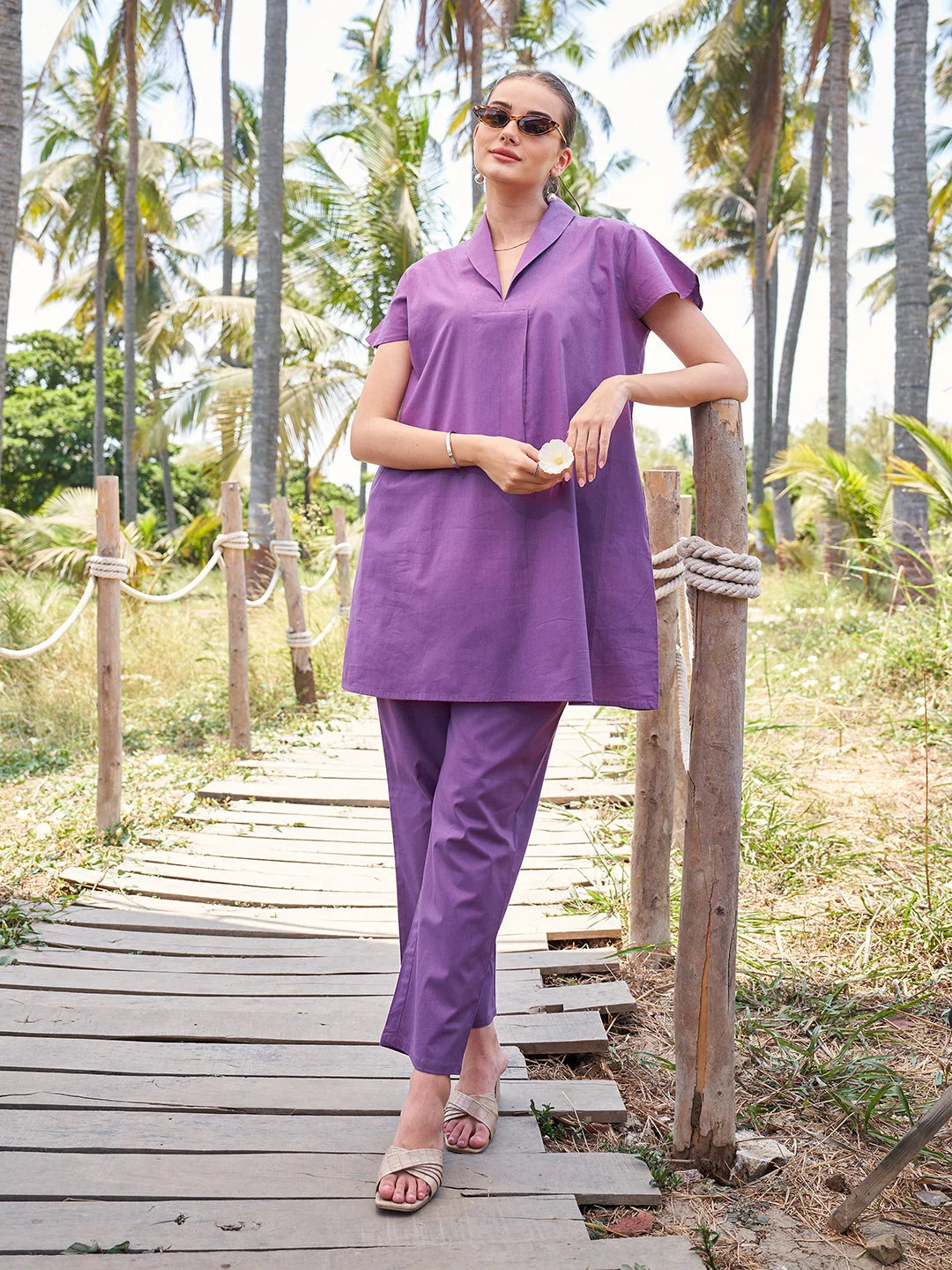 Collard Co Ord Set for Women in Onion online Tittli 