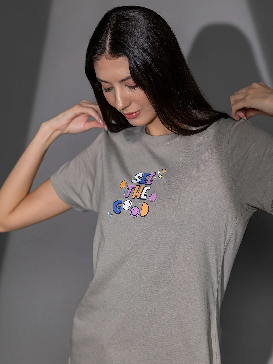 Cool printed t shirts for women Ash STG 