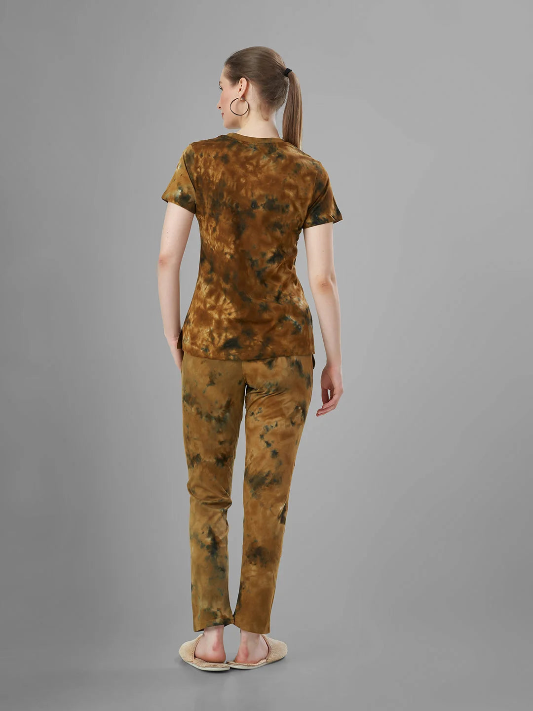Copper night pajama suits for women back view