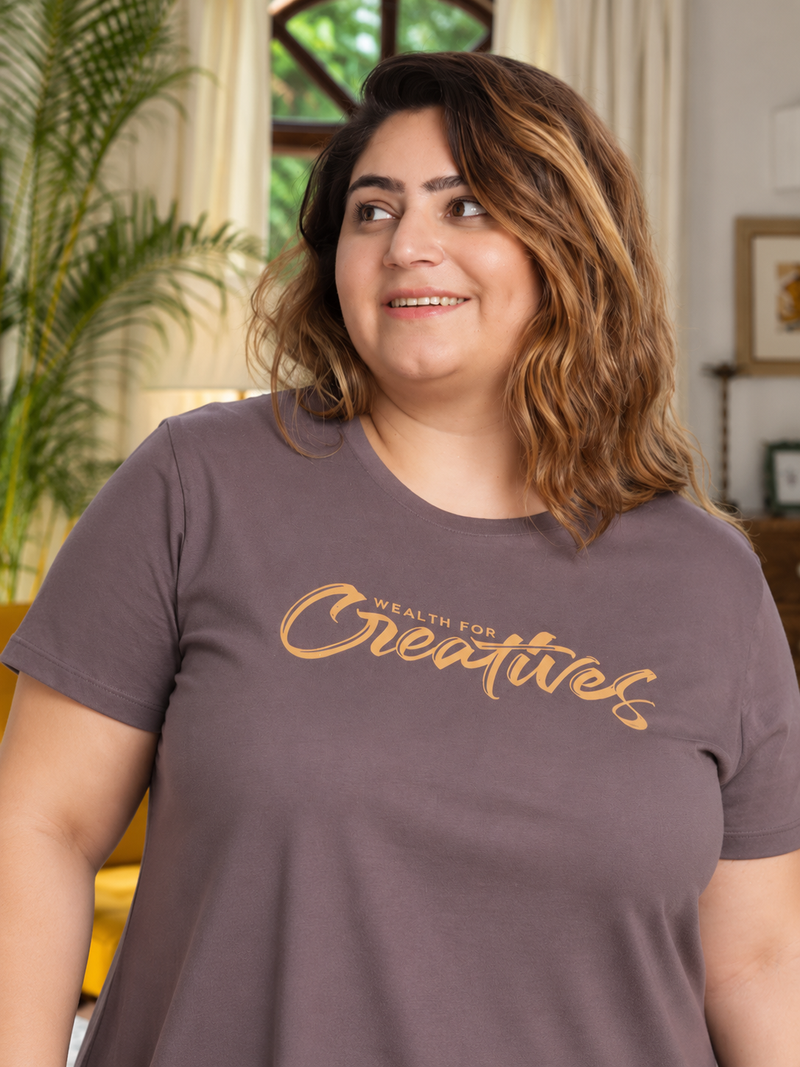 Women's Plus Size Knee Length T-Shirt (Steel Grey)