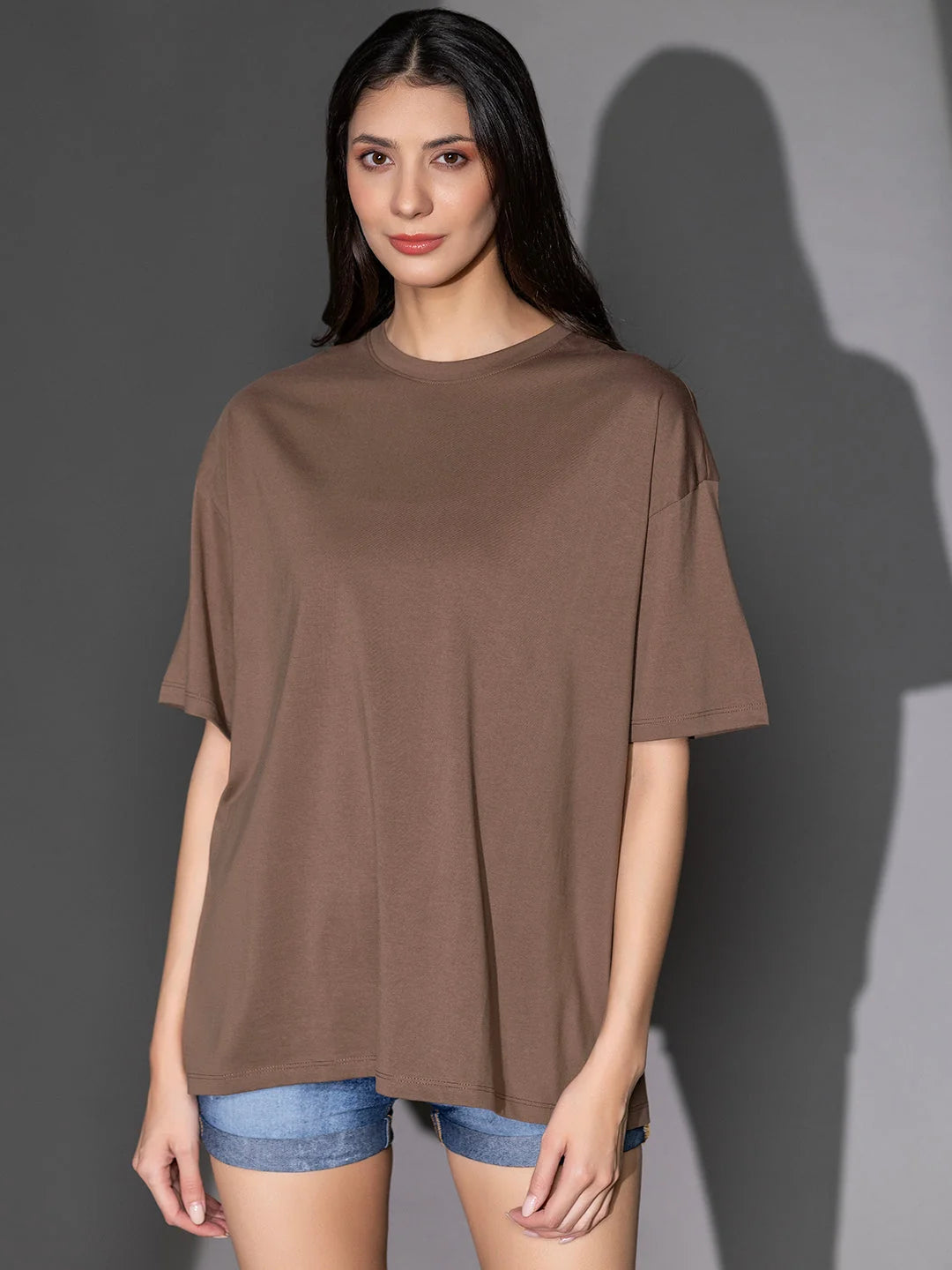 D. Brown Oversized t shirt for women online
