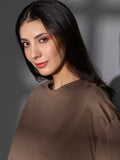 Oversized Cotton T-Shirt For Women (D. Brown)