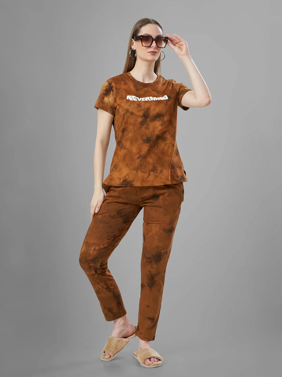 D. Brown night pajama suits for women Tittli 