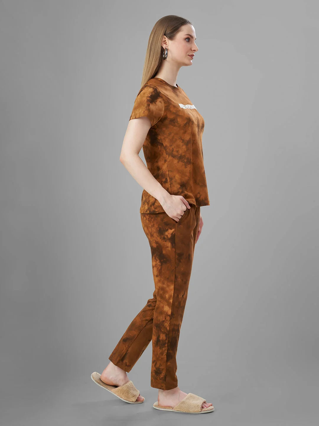 D. Brown night pajama suits for women india 