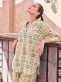 Printed Cotton Co-Ord Set In Earthy Tone (D. Green)