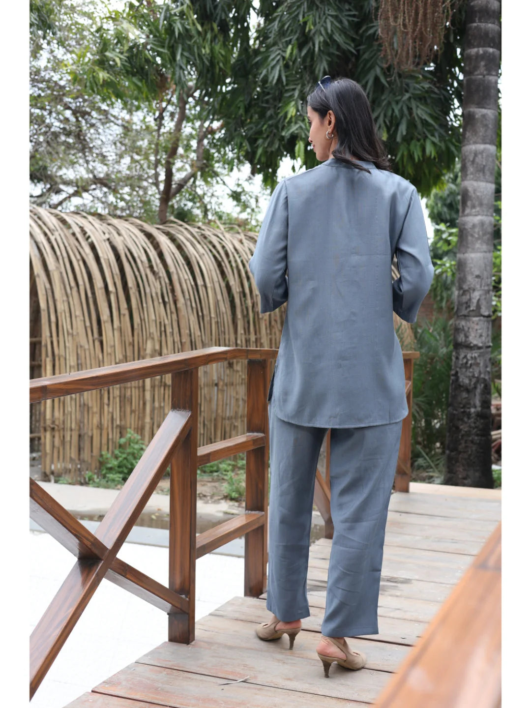 D. Grey Casual Co Ord Set Dresses back view 