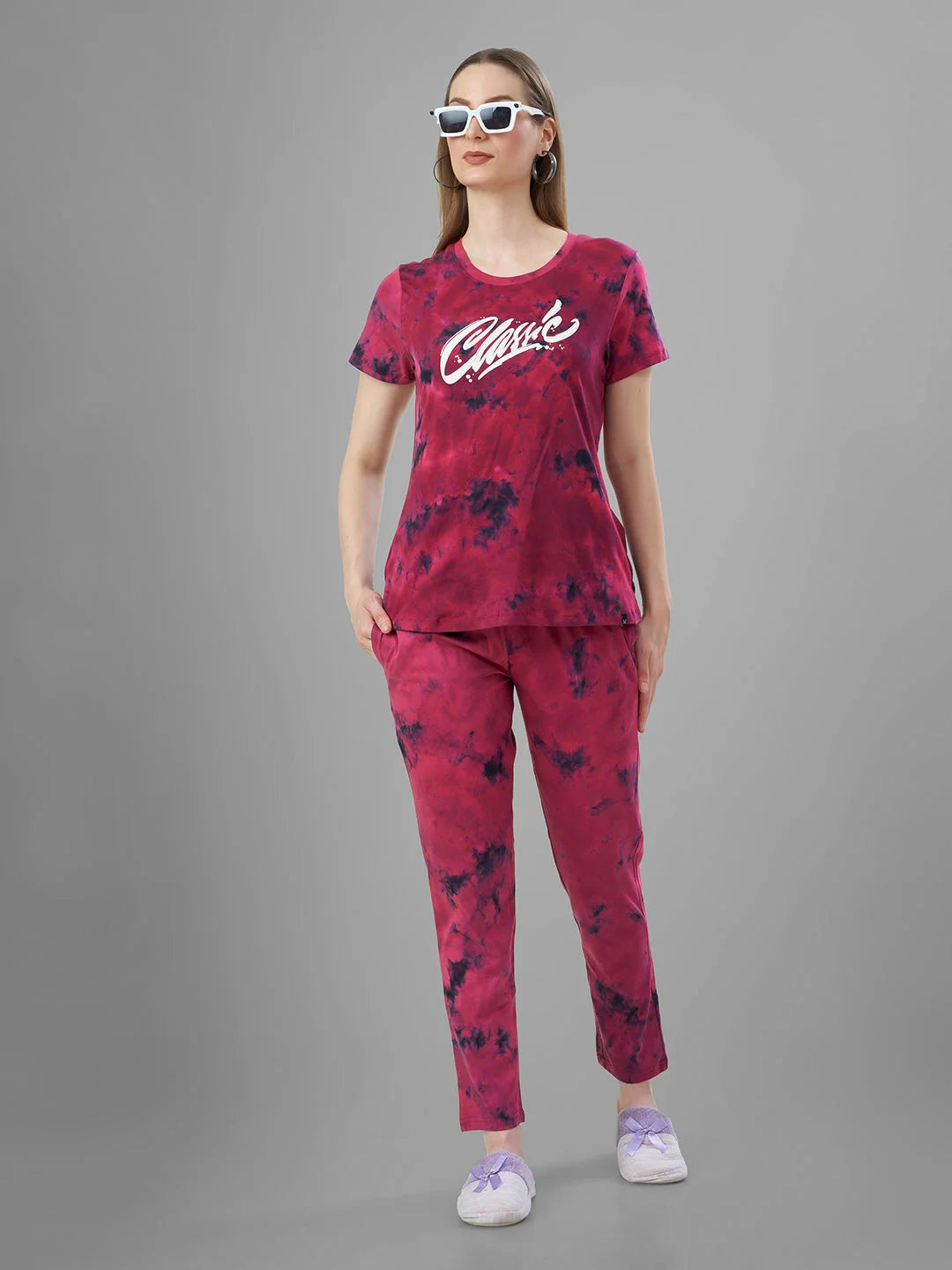 D. Red night pajama suits for women india 