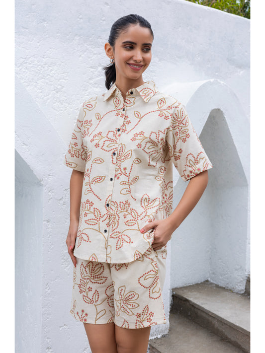 Golden shorts co ord set Tittli