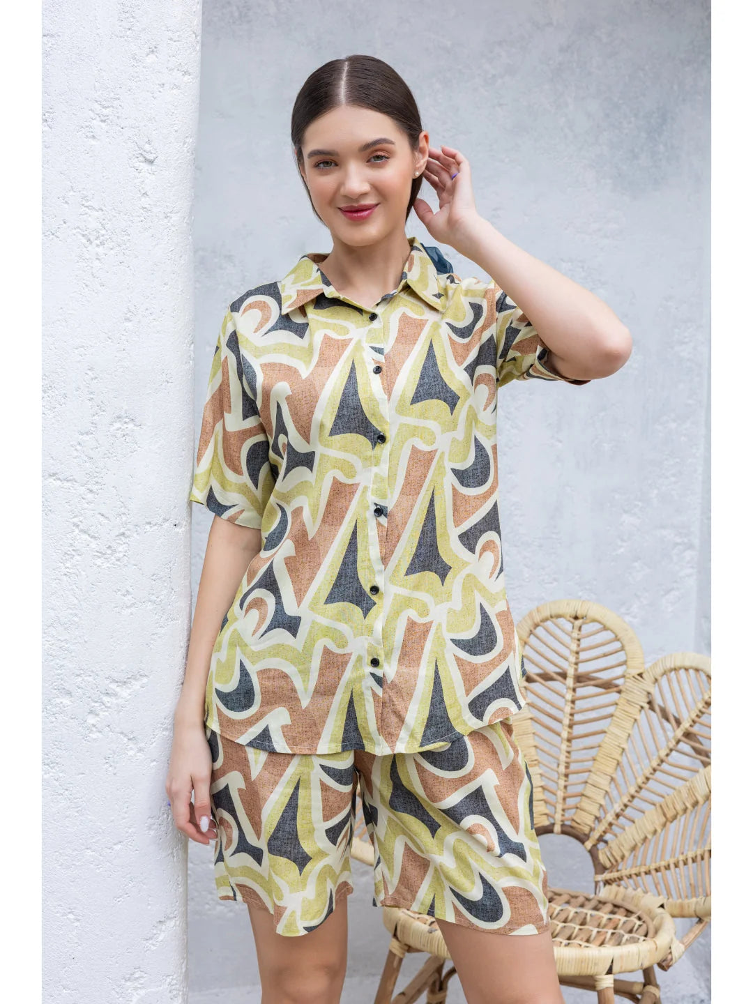 Green ladies night suit India 