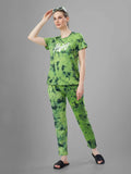 Tie & Dye Night Suit For Women (Green)